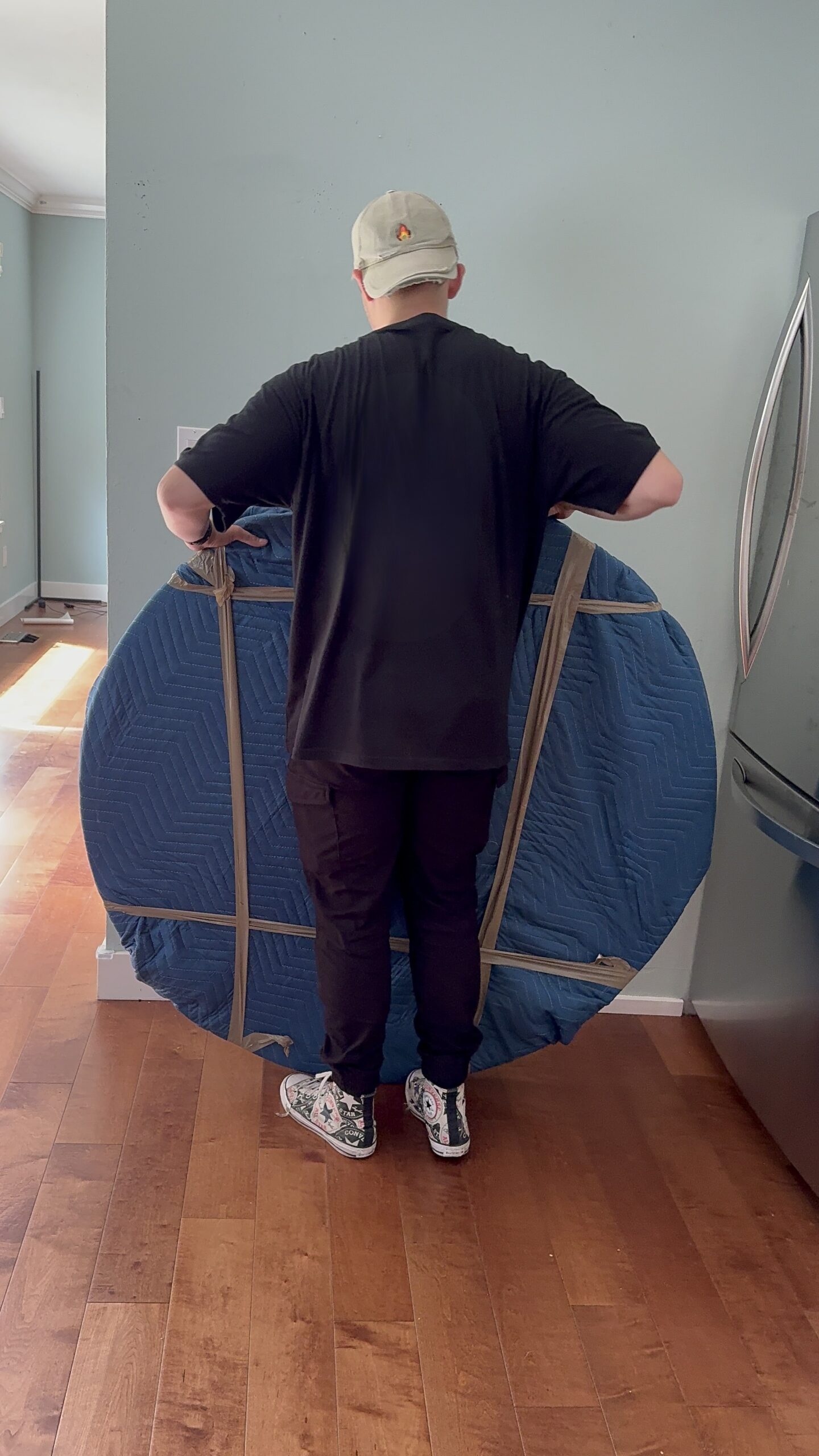 Long distance moving truck traveling from Vancouver to Lloydminster, Canada